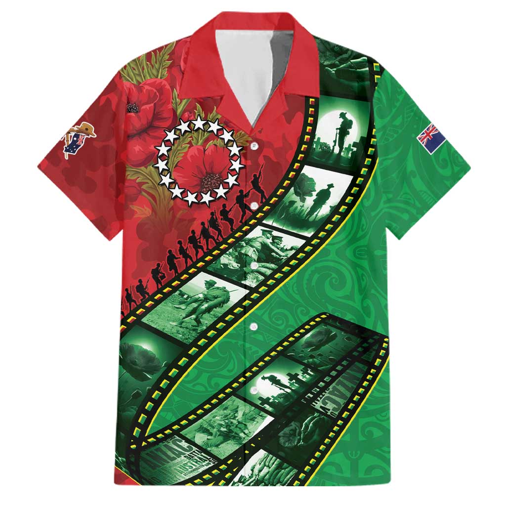 Personalised Cook Islands ANZAC 1915-2026 Filmstrip Family Matching Short Sleeve Bodycon Dress and Hawaiian Shirt Lest We Forget 25 April