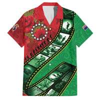 Personalised Cook Islands ANZAC 1915-2026 Filmstrip Family Matching Short Sleeve Bodycon Dress and Hawaiian Shirt Lest We Forget 25 April