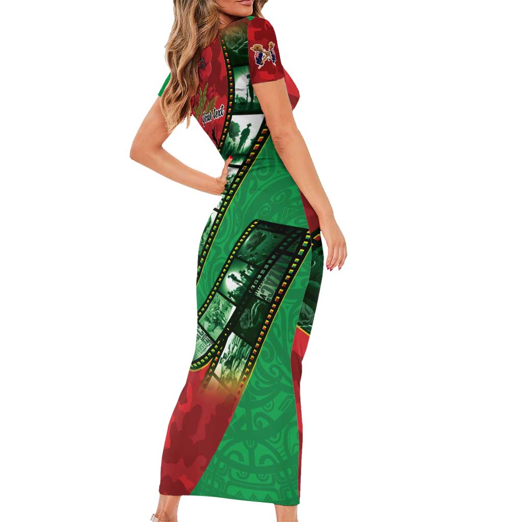 Personalised Cook Islands ANZAC 1915-2026 Filmstrip Family Matching Short Sleeve Bodycon Dress and Hawaiian Shirt Lest We Forget 25 April