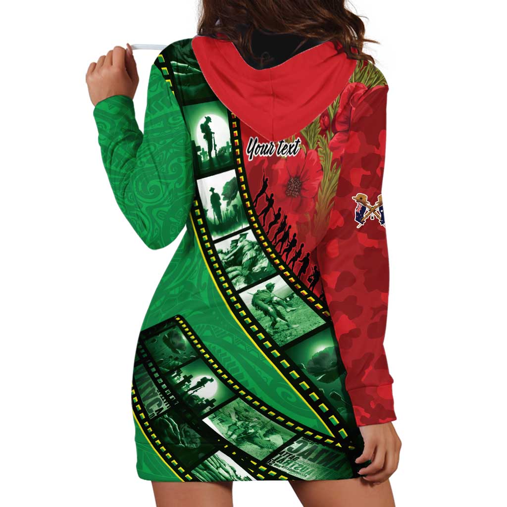 Personalised Cook Islands ANZAC 1915-2026 Filmstrip Hoodie Dress Lest We Forget 25 April