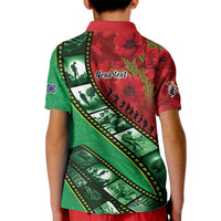 Personalised Cook Islands ANZAC 1915-2026 Filmstrip Kid Polo Shirt Lest We Forget 25 April