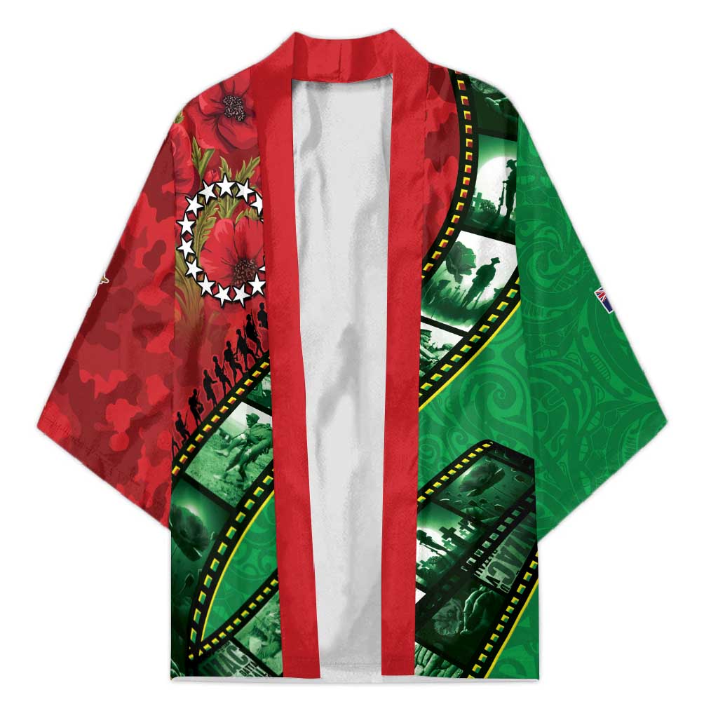 Personalised Cook Islands ANZAC 1915-2026 Filmstrip Kimono Lest We Forget 25 April