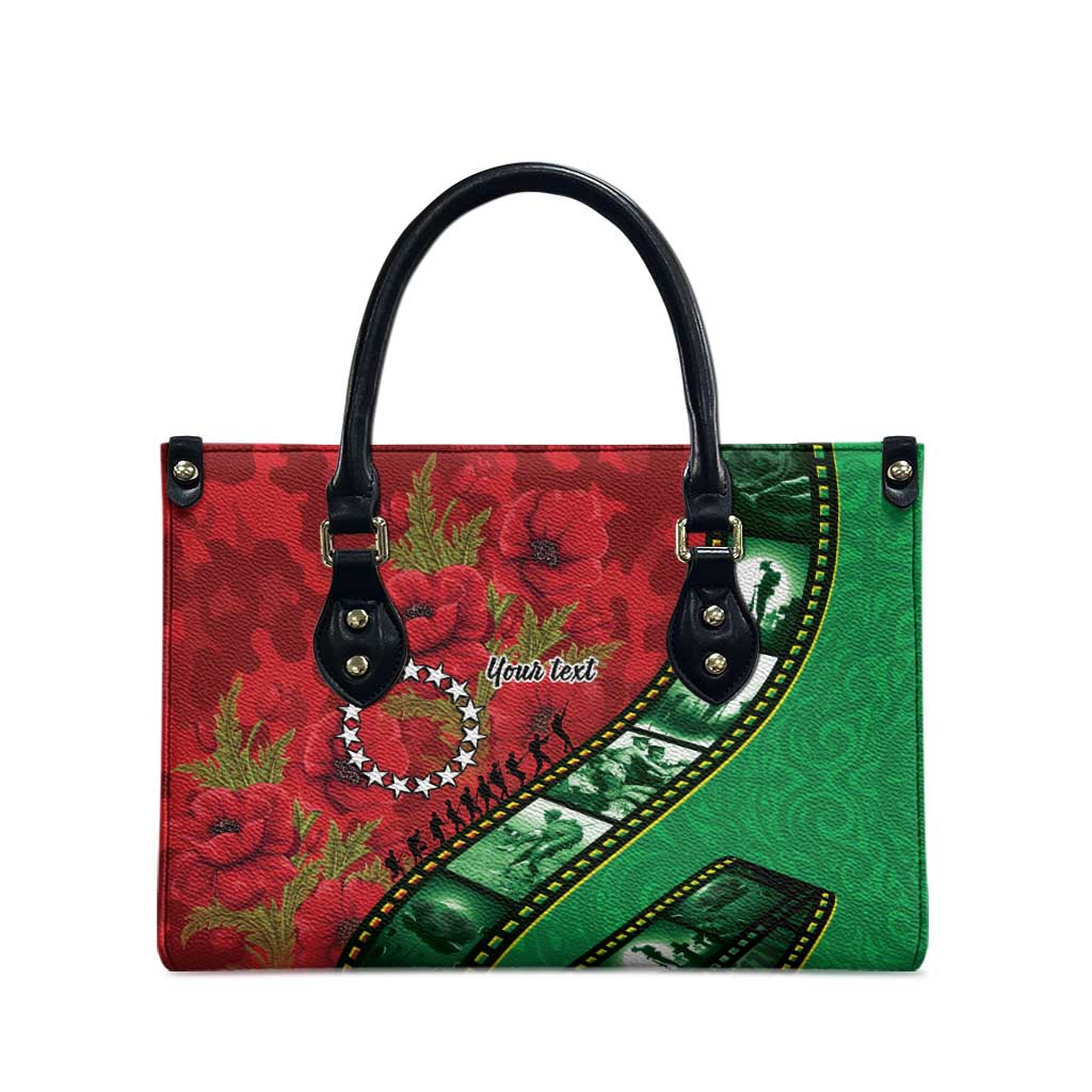 Personalised Cook Islands ANZAC 1915-2026 Filmstrip Leather Bag Lest We Forget 25 April