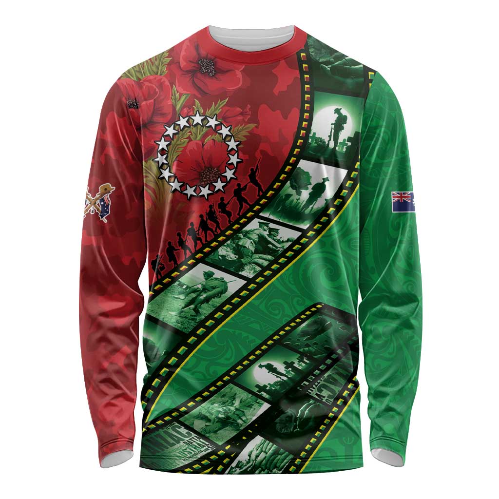 Personalised Cook Islands ANZAC 1915-2026 Filmstrip Long Sleeve Shirt Lest We Forget 25 April