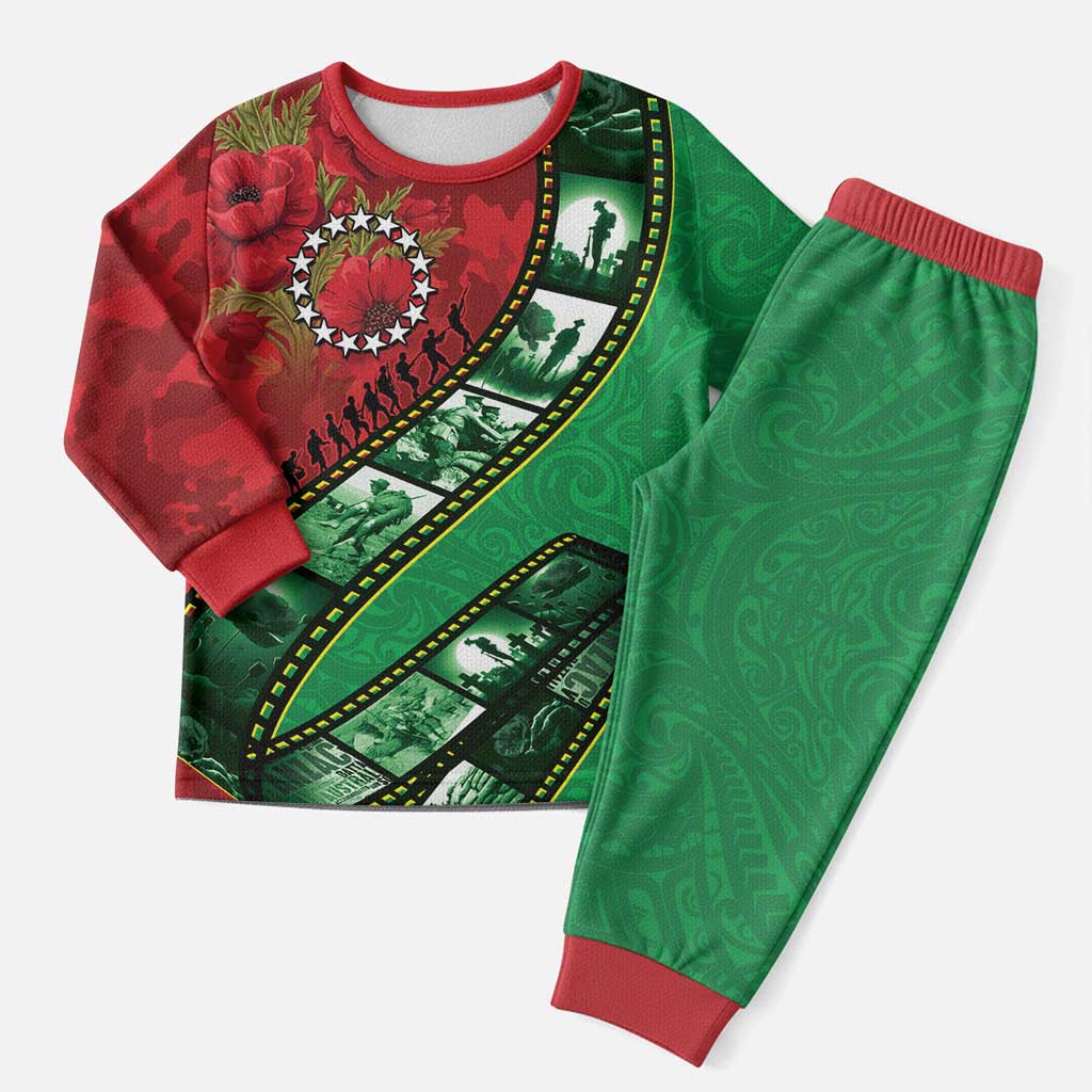 Personalised Cook Islands ANZAC 1915-2026 Filmstrip Pajama Set Lest We Forget 25 April