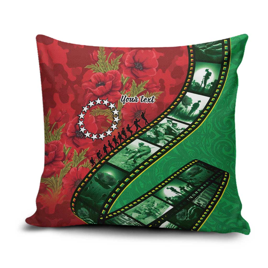 Personalised Cook Islands ANZAC 1915-2026 Filmstrip Pillow Cover Lest We Forget 25 April