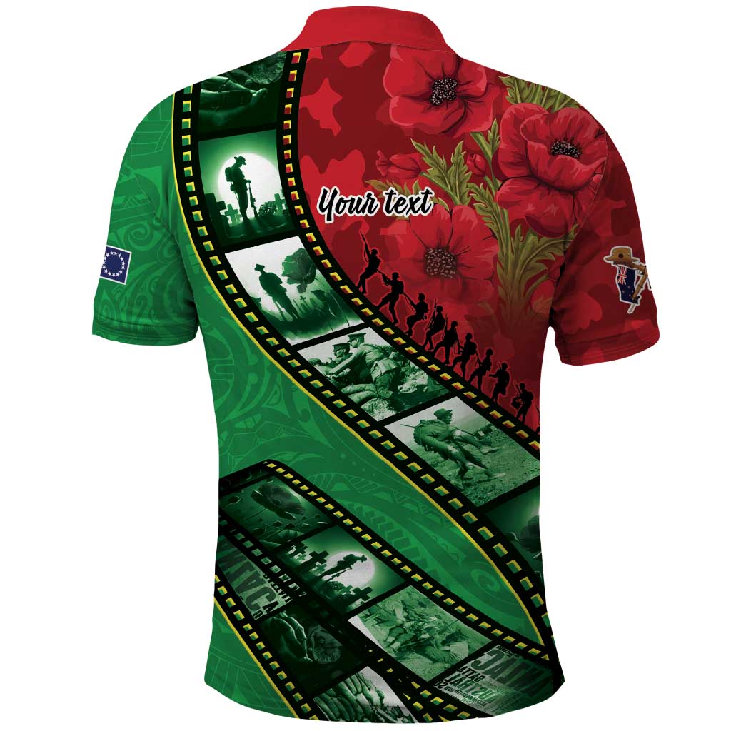 Personalised Cook Islands ANZAC 1915-2026 Filmstrip Polo Shirt Lest We Forget 25 April