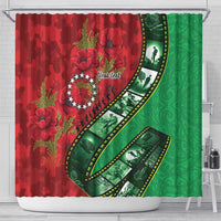 Personalised Cook Islands ANZAC 1915-2026 Filmstrip Shower Curtain Lest We Forget 25 April