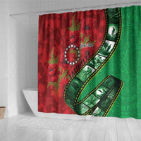 Personalised Cook Islands ANZAC 1915-2026 Filmstrip Shower Curtain Lest We Forget 25 April
