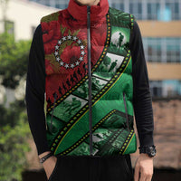 Personalised Cook Islands ANZAC 1915-2026 Filmstrip Sleeveless Puffer Jacket Lest We Forget 25 April LT9 - Polynesian Pride