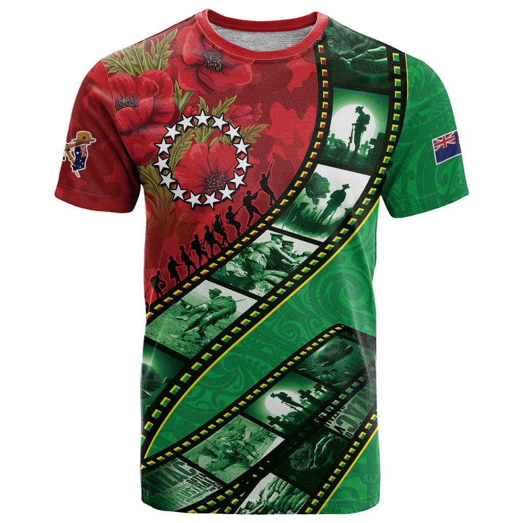 Personalised Cook Islands ANZAC 1915-2026 Filmstrip T Shirt Lest We Forget 25 April