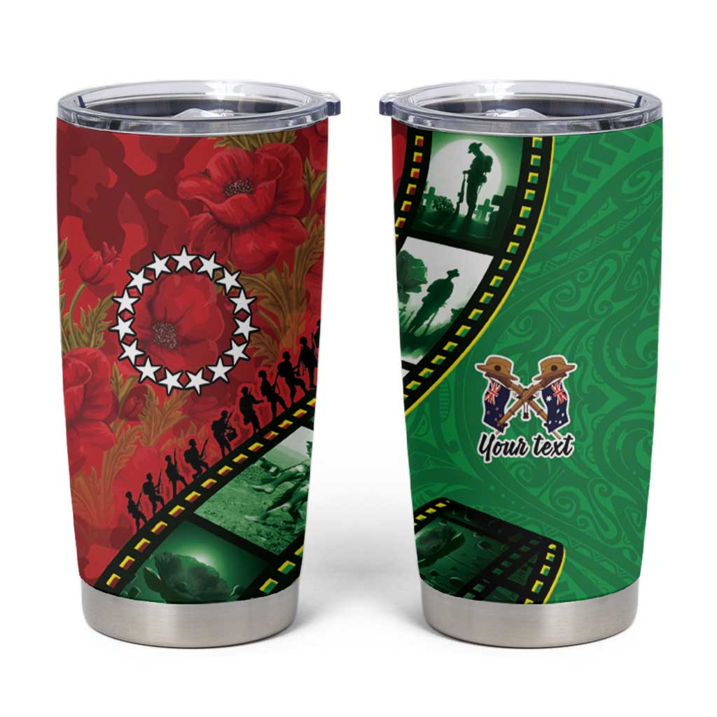 Personalised Cook Islands ANZAC 1915-2026 Filmstrip Tumbler Cup Lest We Forget 25 April