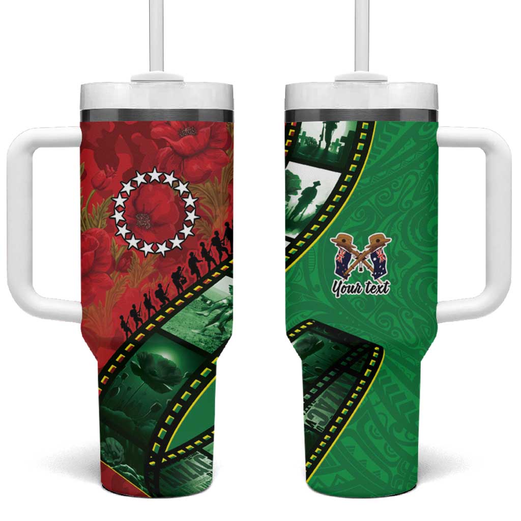 Personalised Cook Islands ANZAC 1915-2026 Filmstrip Tumbler With Handle Lest We Forget 25 April
