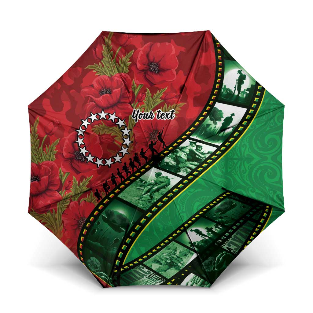 Personalised Cook Islands ANZAC 1915-2026 Filmstrip Umbrella Lest We Forget 25 April