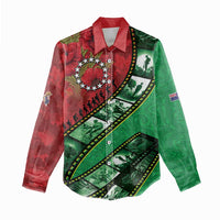 Personalised Cook Islands ANZAC 1915-2026 Filmstrip Women Casual Shirt Lest We Forget 25 April