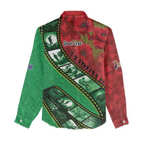 Personalised Cook Islands ANZAC 1915-2026 Filmstrip Women Casual Shirt Lest We Forget 25 April