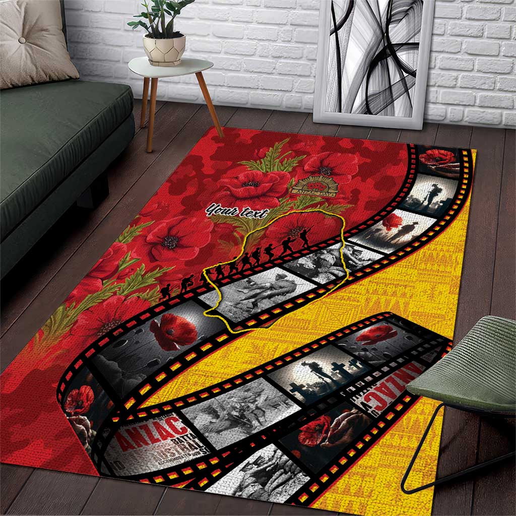 Personalised Niue ANZAC 1915-2026 Filmstrip Area Rug Lest We Forget 25 April