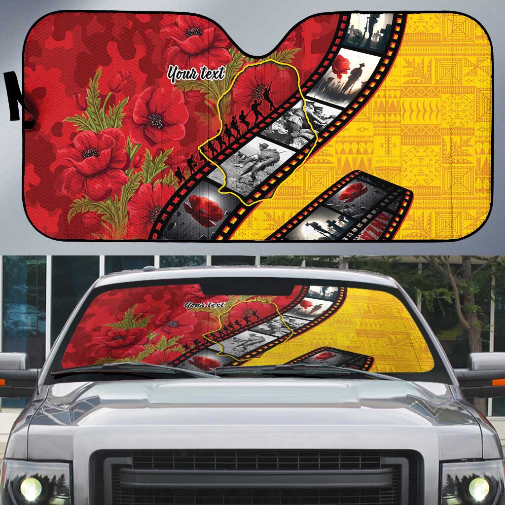 Personalised Niue ANZAC 1915-2026 Filmstrip Auto Sun Shade Lest We Forget 25 April