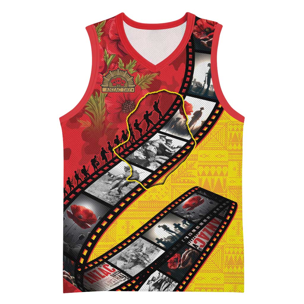Personalised Niue ANZAC 1915-2026 Filmstrip Basketball Jersey Lest We Forget 25 April