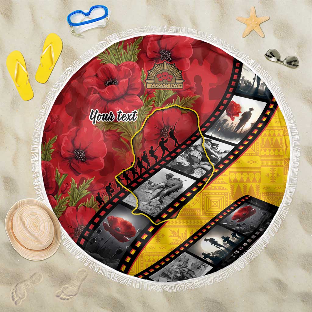 Personalised Niue ANZAC 1915-2026 Filmstrip Beach Blanket Lest We Forget 25 April