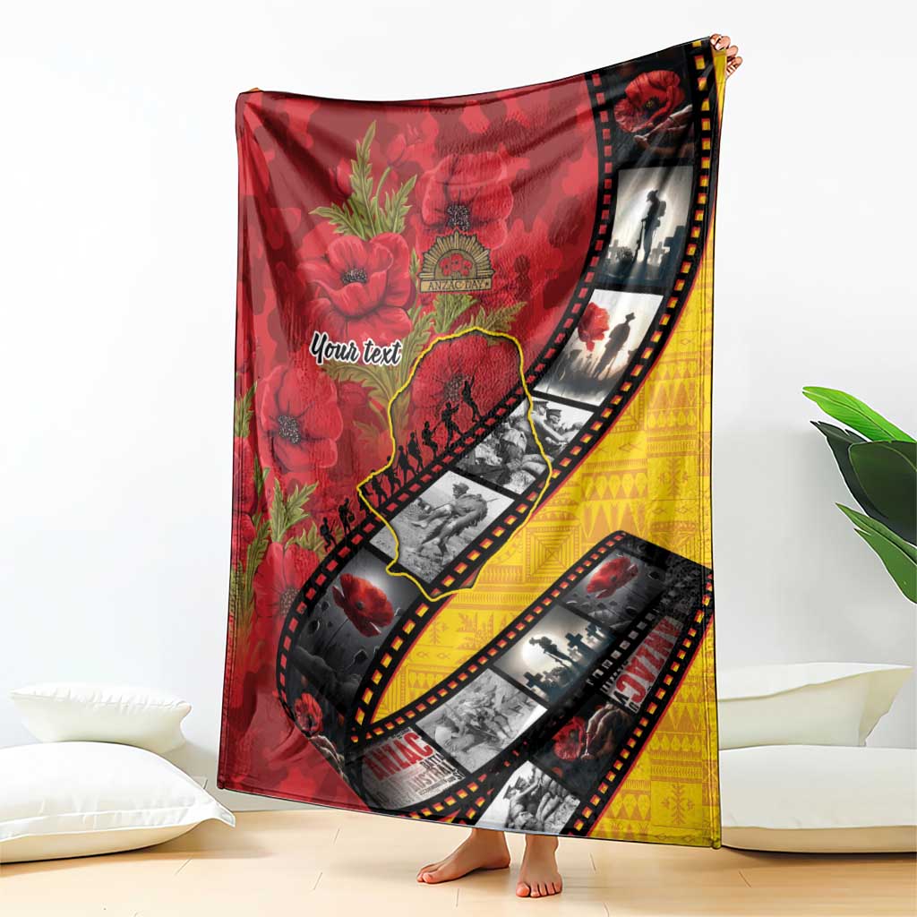 Personalised Niue ANZAC 1915-2026 Filmstrip Blanket Lest We Forget 25 April LT9 - Polynesian Pride