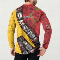 Personalised Niue ANZAC 1915-2026 Filmstrip Button Sweatshirt Lest We Forget 25 April