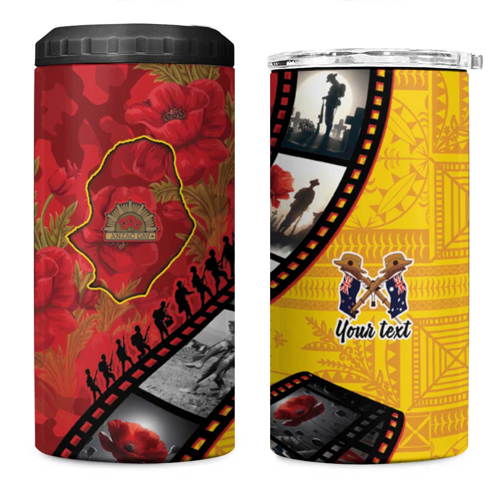 Personalised Niue ANZAC 1915-2026 Filmstrip 4 in 1 Can Cooler Tumbler Lest We Forget 25 April