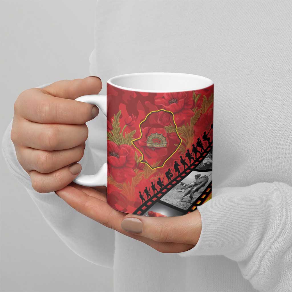 Personalised Niue ANZAC 1915-2026 Filmstrip Ceramic Mug Lest We Forget 25 April LT9 - Polynesian Pride