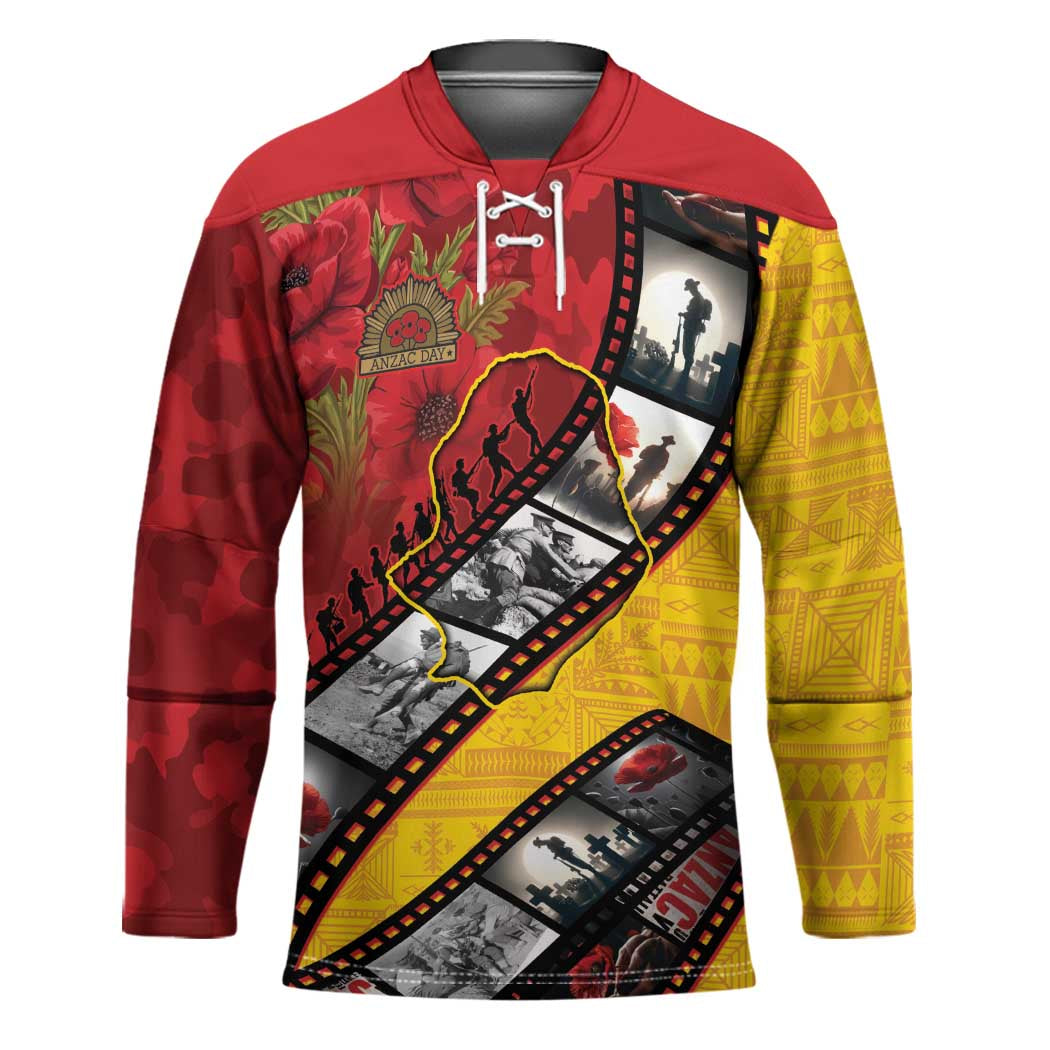 Personalised Niue ANZAC 1915-2026 Filmstrip Hockey Jersey Lest We Forget 25 April