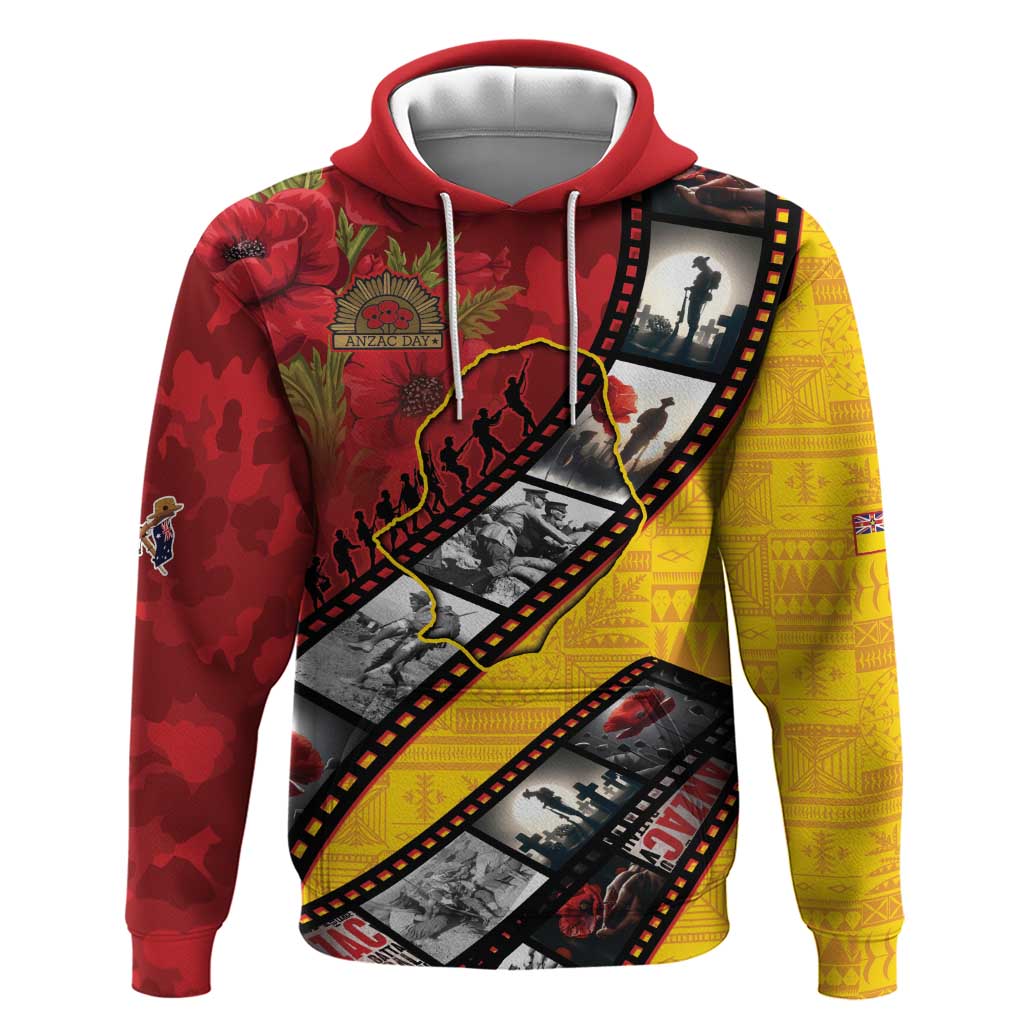 Personalised Niue ANZAC 1915-2026 Filmstrip Hoodie Lest We Forget 25 April