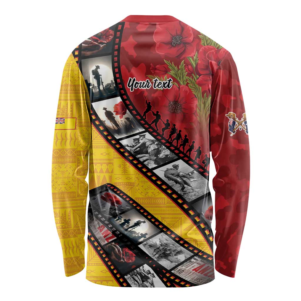 Personalised Niue ANZAC 1915-2026 Filmstrip Long Sleeve Shirt Lest We Forget 25 April