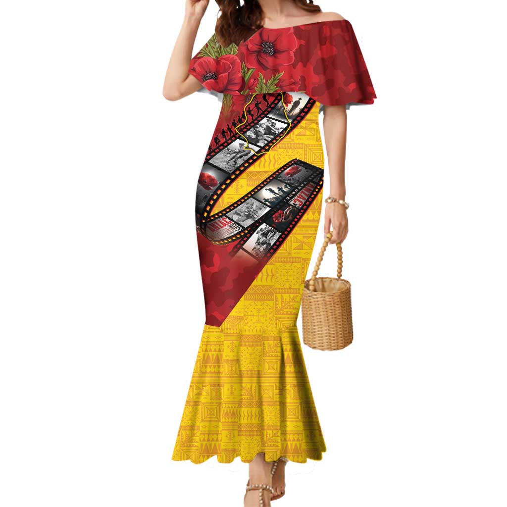 Personalised Niue ANZAC 1915-2026 Filmstrip Mermaid Dress Lest We Forget 25 April