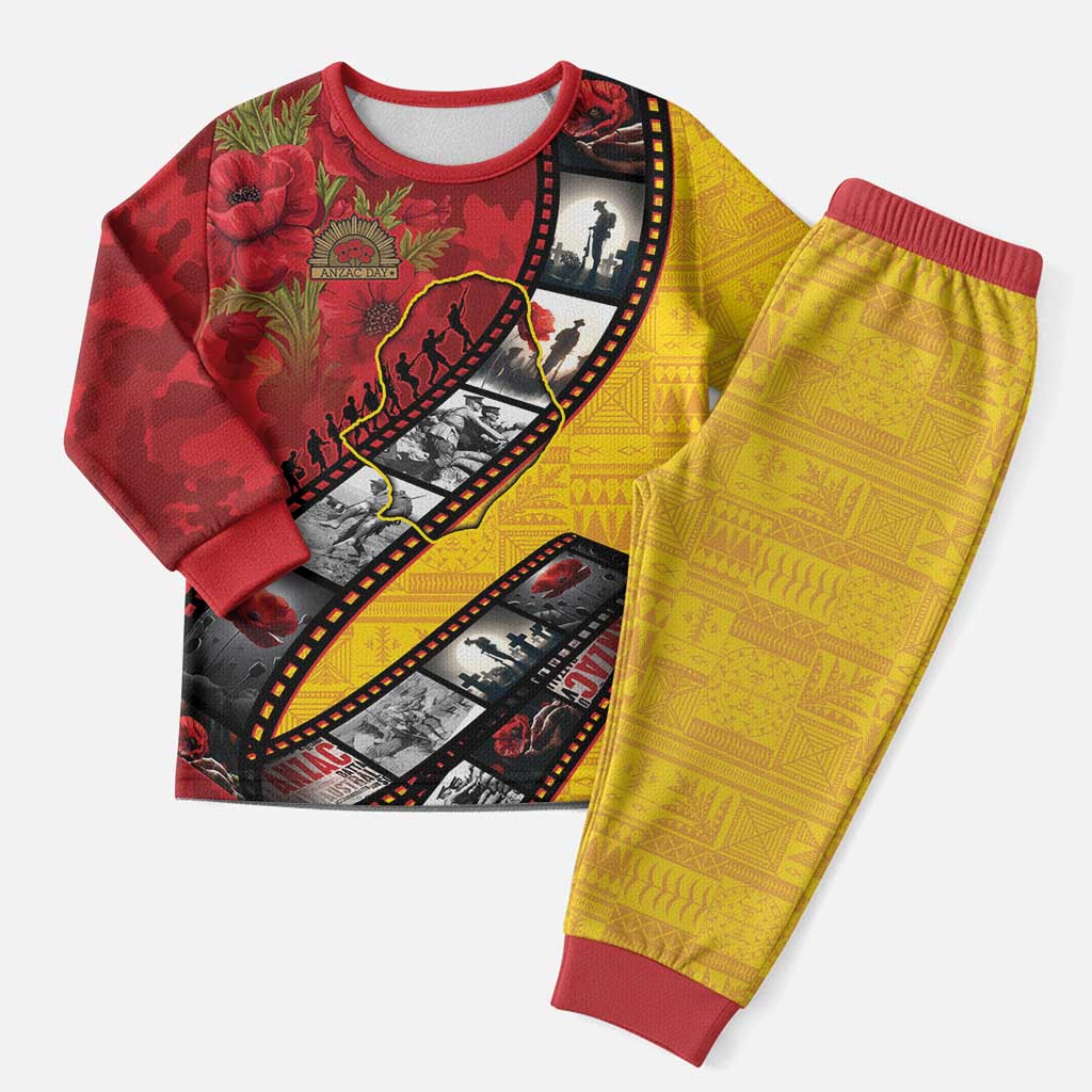 Personalised Niue ANZAC 1915-2026 Filmstrip Pajama Set Lest We Forget 25 April
