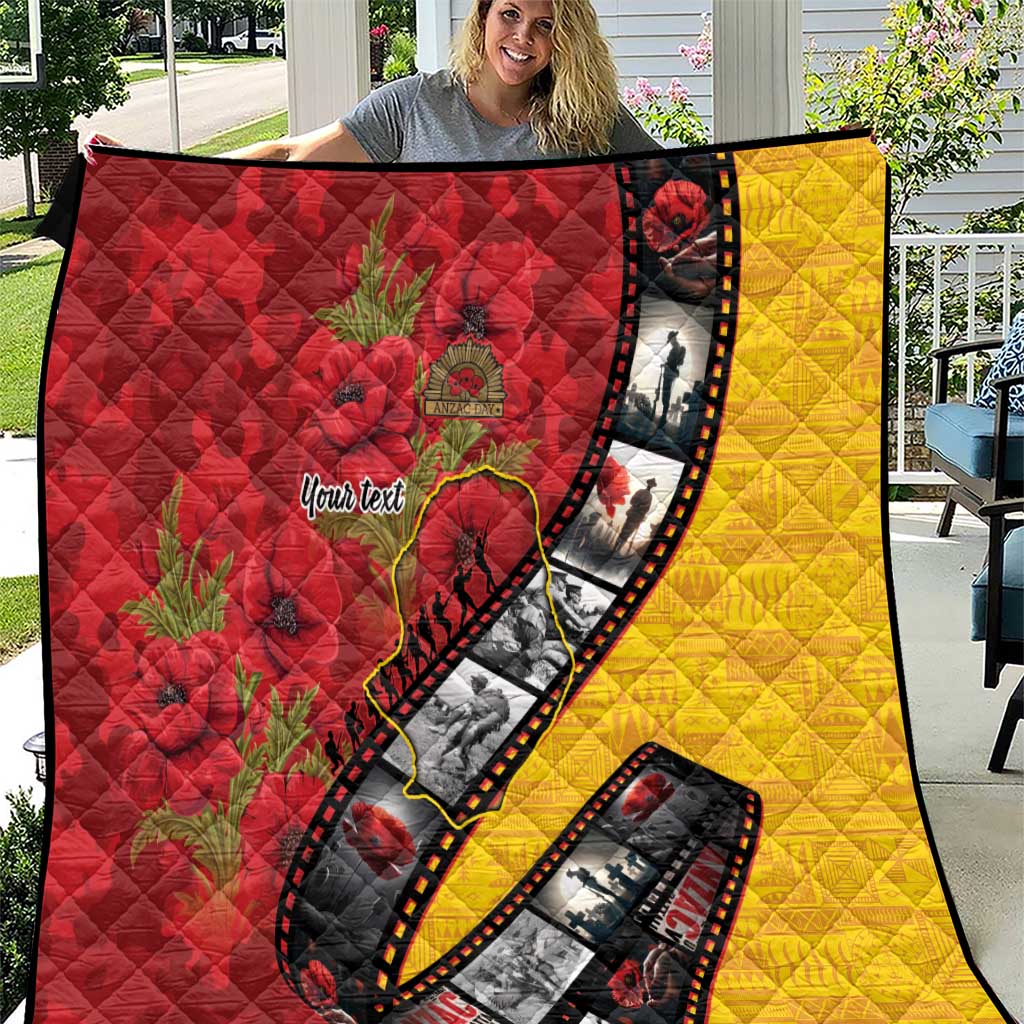 Personalised Niue ANZAC 1915-2026 Filmstrip Quilt Lest We Forget 25 April