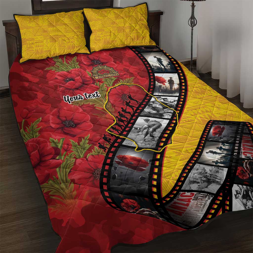 Personalised Niue ANZAC 1915-2026 Filmstrip Quilt Bed Set Lest We Forget 25 April