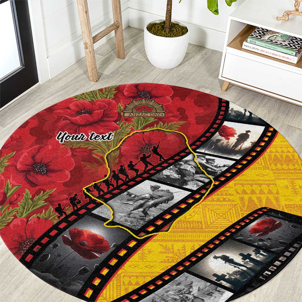 Personalised Niue ANZAC 1915-2026 Filmstrip Round Carpet Lest We Forget 25 April