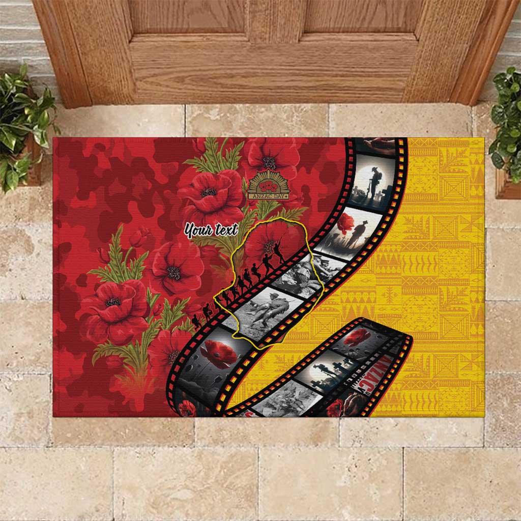 Personalised Niue ANZAC 1915-2026 Filmstrip Rubber Doormat Lest We Forget 25 April
