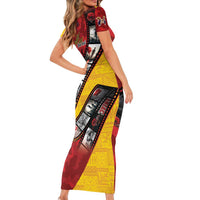 Personalised Niue ANZAC 1915-2026 Filmstrip Short Sleeve Bodycon Dress Lest We Forget 25 April