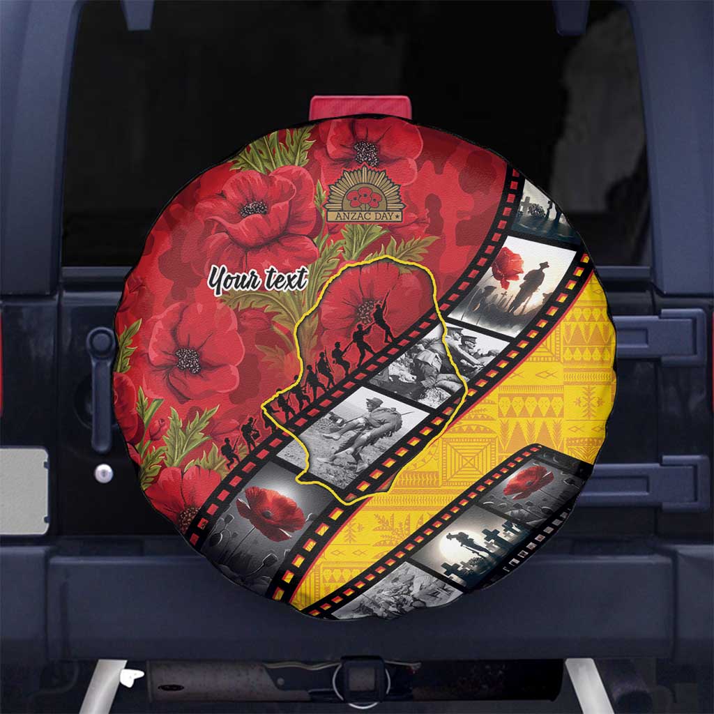 Personalised Niue ANZAC 1915-2026 Filmstrip Spare Tire Cover Lest We Forget 25 April