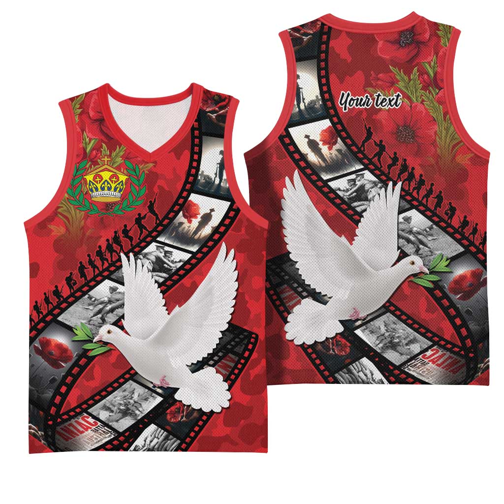 Personalised Tonga ANZAC 1915-2026 Filmstrip Basketball Jersey Lest We Forget 25 April