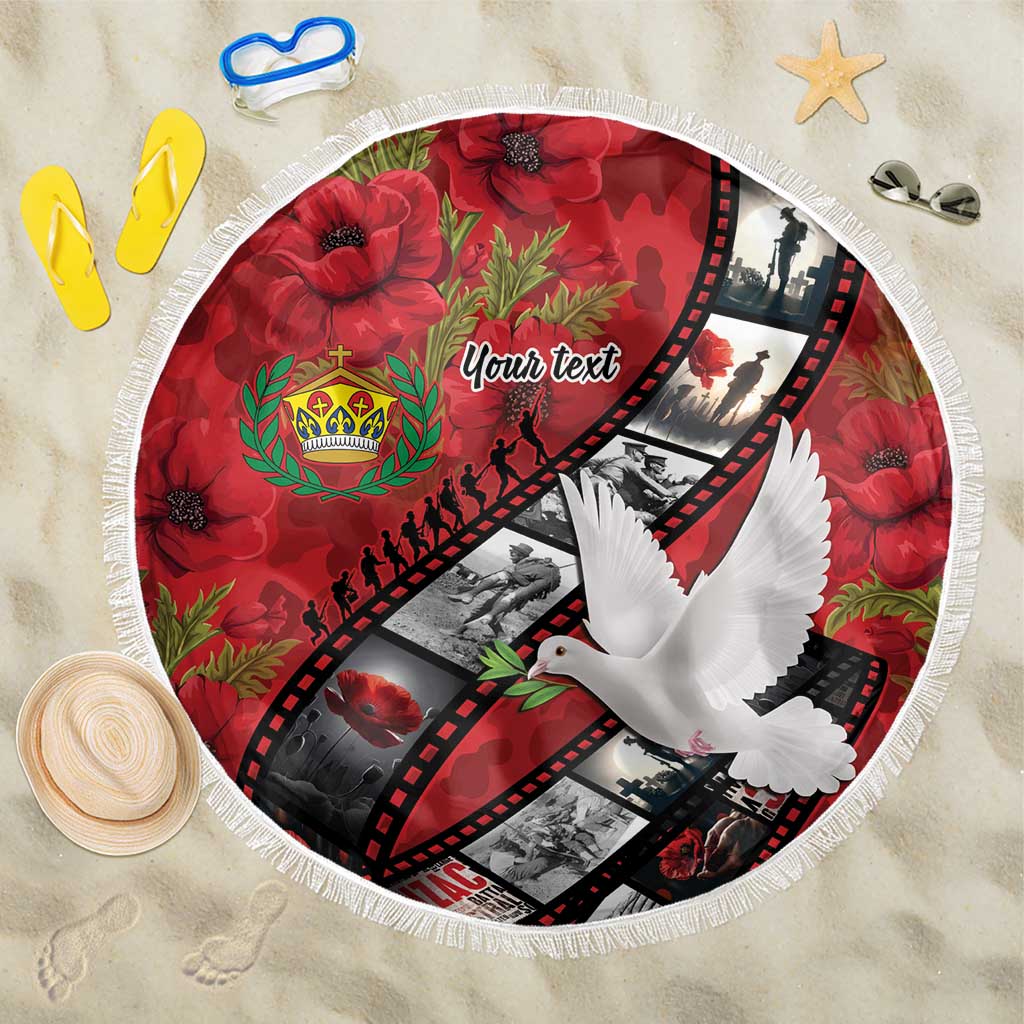 Personalised Tonga ANZAC 1915-2026 Filmstrip Beach Blanket Lest We Forget 25 April