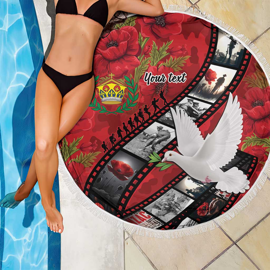 Personalised Tonga ANZAC 1915-2026 Filmstrip Beach Blanket Lest We Forget 25 April