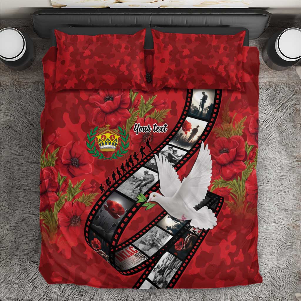 Personalised Tonga ANZAC 1915-2026 Filmstrip Bedding Set Lest We Forget 25 April