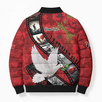 Personalised Tonga ANZAC 1915-2026 Filmstrip Bomber Puffer Jacket Lest We Forget 25 April