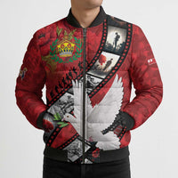 Personalised Tonga ANZAC 1915-2026 Filmstrip Bomber Puffer Jacket Lest We Forget 25 April