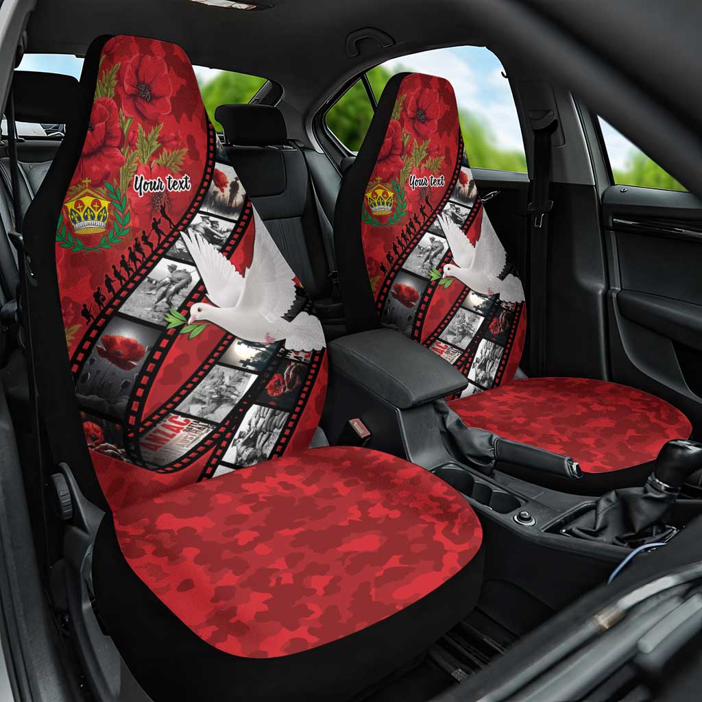 Personalised Tonga ANZAC 1915-2026 Filmstrip Car Seat Cover Lest We Forget 25 April