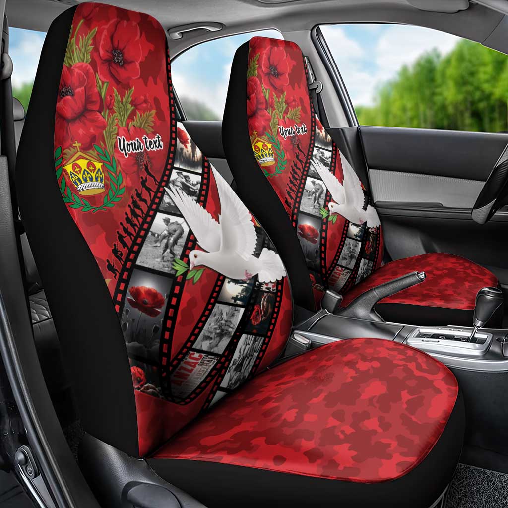 Personalised Tonga ANZAC 1915-2026 Filmstrip Car Seat Cover Lest We Forget 25 April
