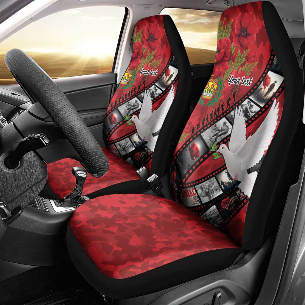 Personalised Tonga ANZAC 1915-2026 Filmstrip Car Seat Cover Lest We Forget 25 April