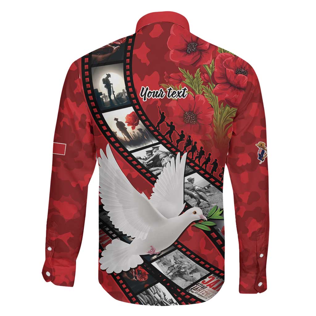 Personalised Tonga ANZAC 1915-2026 Filmstrip Family Matching Long Sleeve Bodycon Dress and Hawaiian Shirt Lest We Forget 25 April