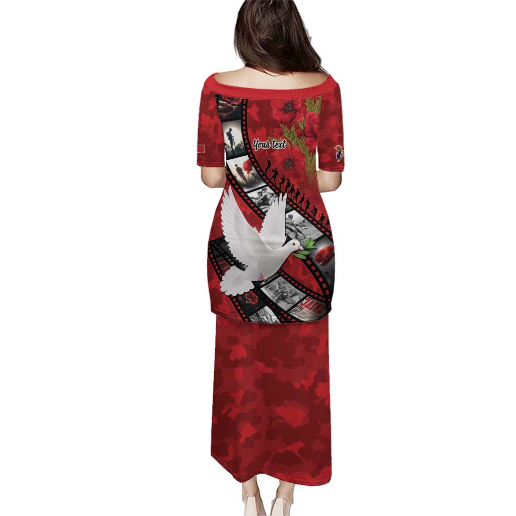 Personalised Tonga ANZAC 1915-2026 Filmstrip Family Matching Puletasi and Hawaiian Shirt Lest We Forget 25 April